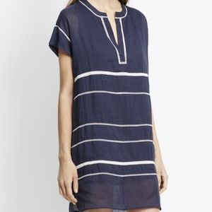 Vince Optic White Lace Inset Short Casual Dress